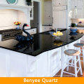 Quartz countertop with white solid wood cabinet for kitchen